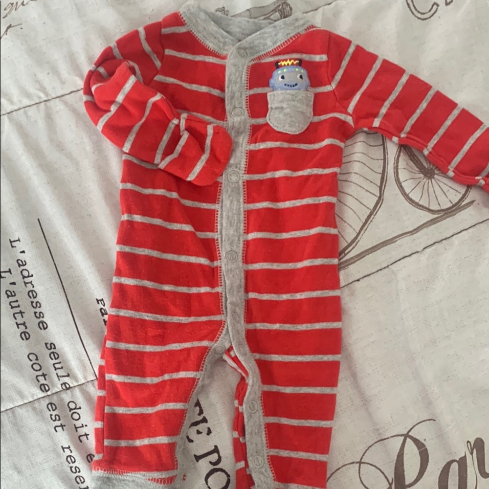 Red Striped Kids One Piece
